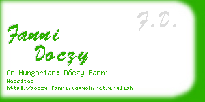 fanni doczy business card